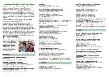 Lehrerfortbildung März-Juli 09 - Odenwald-Institut