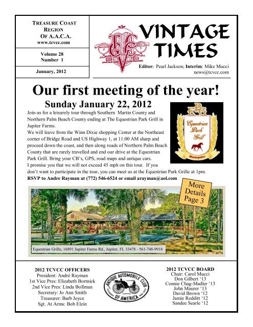 January - Treasure Coast Vintage Car Club