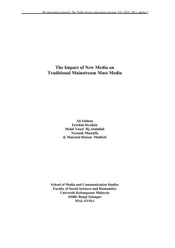 The Impact of New Media on Traditional Mainstream Mass Media