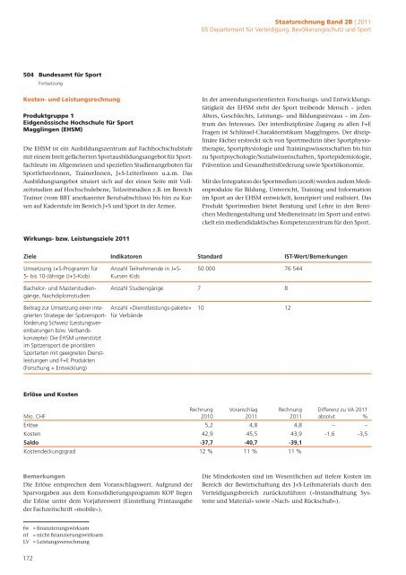 2B Staatsrechnung Verwaltungseinheiten Begründungen - Eidg ...