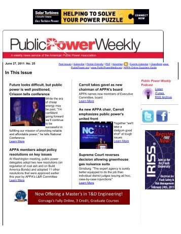 Public Power Weekly - American Public Power Association