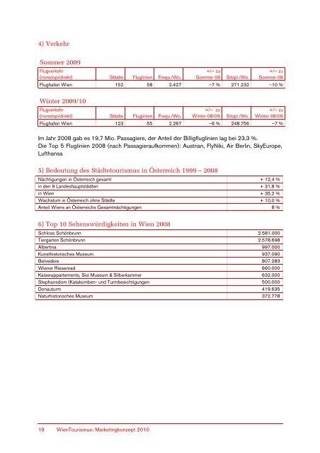 Marketing 2010 - B2B Service for the tourism industry - Vienna