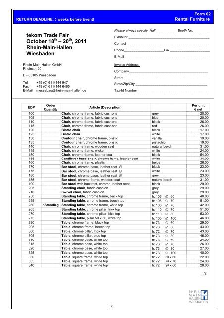 Standard Font - Tekom