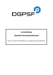 Lernzielkatalog - DGPSF