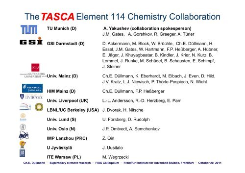 Superheavy Element Research Superheavy Element Research