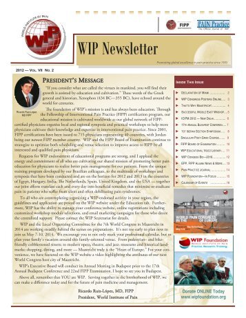 WIP Newsletter Vol VII No 2 - World Institute of Pain