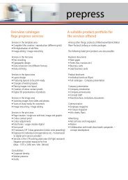Overview catalogue Page prepress services