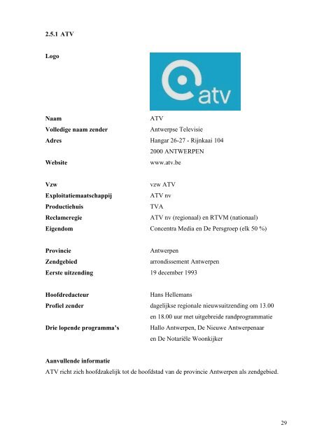 Bachelorproef REGIONALE TELEVISIE IN VLAANDEREN Een ...