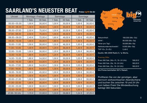 Preisliste - bigFM Saarland