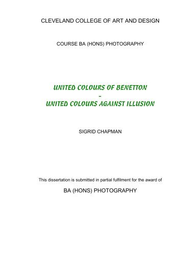 united colours of benetton - united colours against illusion - Sigrid ...