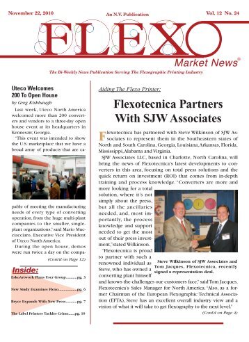 Flexotecnica Partners With SJW Associates - NV Publications.com
