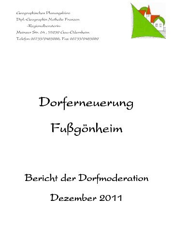 Abschlussbericht Fussgönheim - Verbandsgemeinde Maxdorf