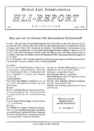 Was und wer ist Human Life International Switzerland? - HLI-Schweiz