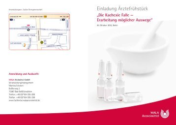 Die Kachexie Falle — Erarbeitung möglicher Auswege