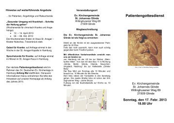 Patientengottesdienst - Christen im Gesundheitswesen