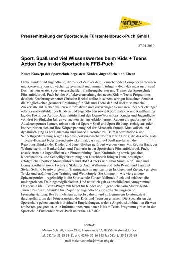 Sport, Spaß und viel Wissenswertes beim Kids + Teens Action Day ...