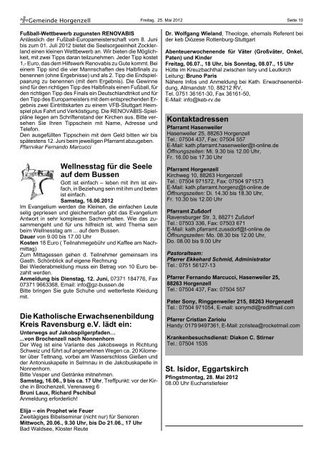 Ausgabe vom 25. Mai 2012 - Horgenzell