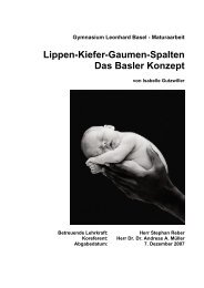 Maturaarbeit Lippen-Kiefer-Gaumen-Spalten Das Basler Konzept