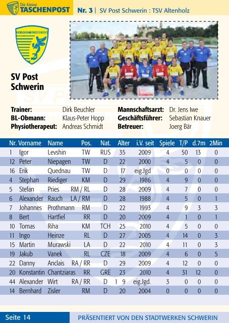 auch als PDF-Datei - SV Post Schwerin - Handball-Bundesliga