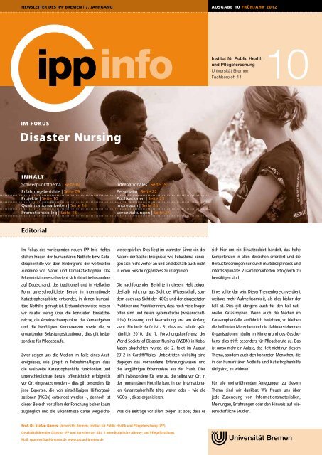 "Disaster Nursing"(PDF, 1.044KB) - IPP - Universität Bremen