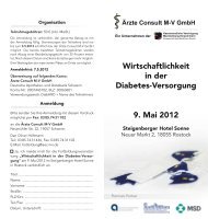 Flyer Wirtschaftlichkeit in der Diabetes-Versorgung mit Anmeldung