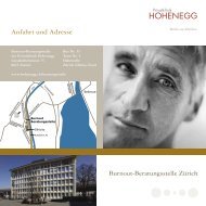 Burnout-Beratungsstelle Zürich - Privatklinik Hohenegg