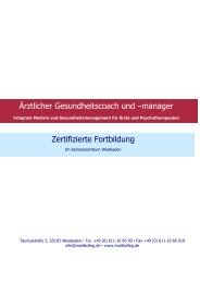 Ärztlicher Gesundheitscoach und –manager - Coaching Center Berlin