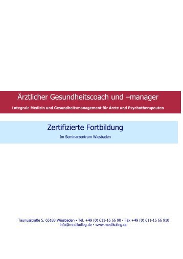 Ärztlicher Gesundheitscoach und –manager - Coaching Center Berlin