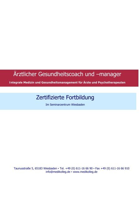 Ärztlicher Gesundheitscoach und –manager - Coaching Center Berlin