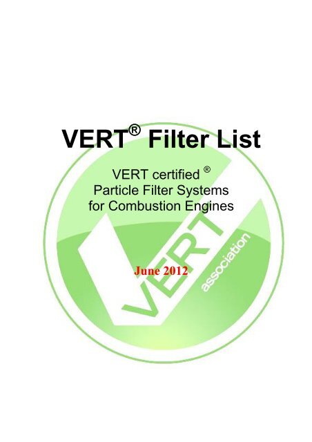 VERT® Filter List 2009