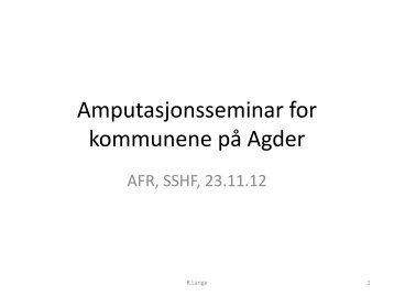 Amputasjonsseminar for kommunene på Agder