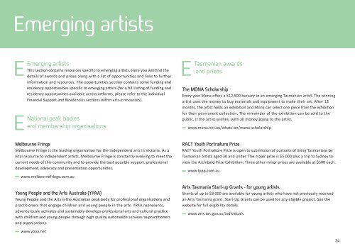 arts-e resources - PDF 3 MB - Arts Tasmania - Tasmania Online