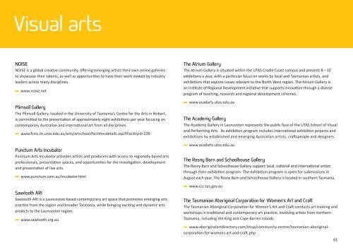 arts-e resources - PDF 3 MB - Arts Tasmania - Tasmania Online