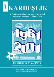 k ardeşlik kültür edebiyat ve sanat dergisi sayı: 257- 258 mart– nisan