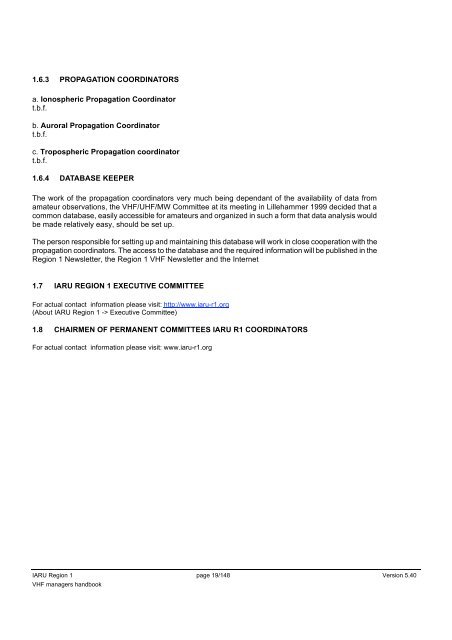 IARU Region 1 VHF Managers Handbook - UBA