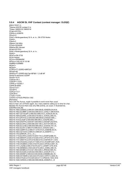 IARU Region 1 VHF Managers Handbook - UBA