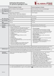 Technische Informationen für zylindrisch gebogenes Glas