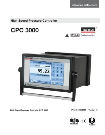 CPC 3000 High Speed Pressure Controller - CALIBRATION ONLINE