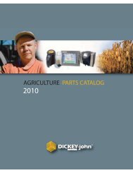 AGRICULTURE PARTS CATALOG - DICKEY-john Corporation