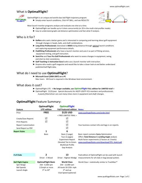 What is OptimalFlight? - Our featured products are OptimalFlight Pro ...