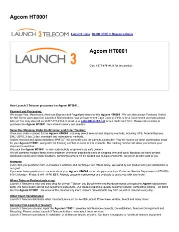 Agcom HT0001 - Launch 3 Telecom