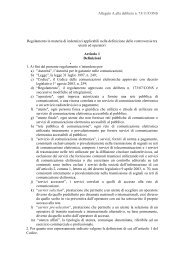Allegato A alla delibera n. 73/11/CONS Regolamento in materia di ...