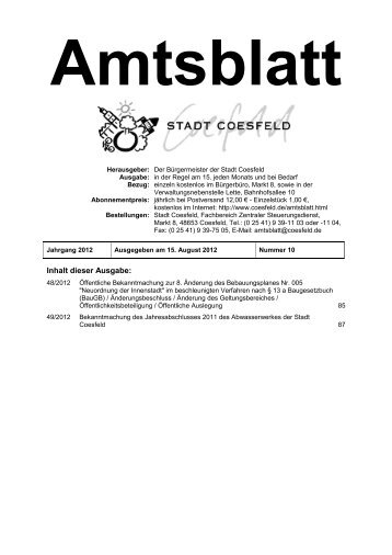 Amtsblatt der Stadt Coesfeld