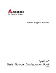 Serial number configuration book - AGCO