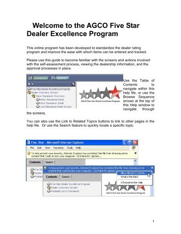 Welcome to the AGCO Five Star Dealer Excellence Program