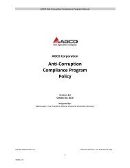 Anti-Corruption Compliance Program Policy - GSI Group, LLC