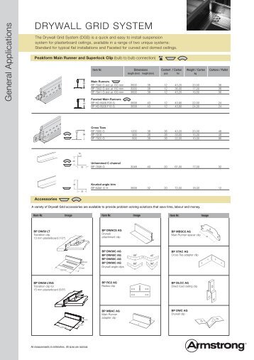 UK Drywall Grid System DS