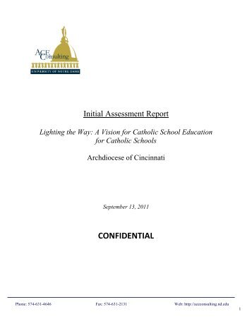 Assessment Report - Archdiocese of Cincinnati