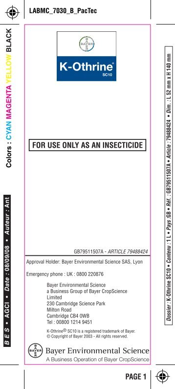 7030b-K-Othrine SC10 (GB) 1L.indd - Pest Control Direct
