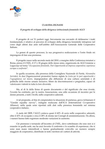 CLAUDIA ZIGNANI Il progetto di sviluppo della dirigenza ...